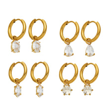 Elegant 316L stainless steel heart zircon earrings design
