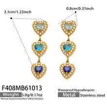 316L Stainless Steel 18K PVD Gold Heart Zircon Earrings made with 316L stainless steel and 18K PVD gold finish for wholesale jewelry buyers - image 10