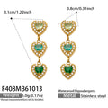 Green Heart Zircon in Gold / Earrings