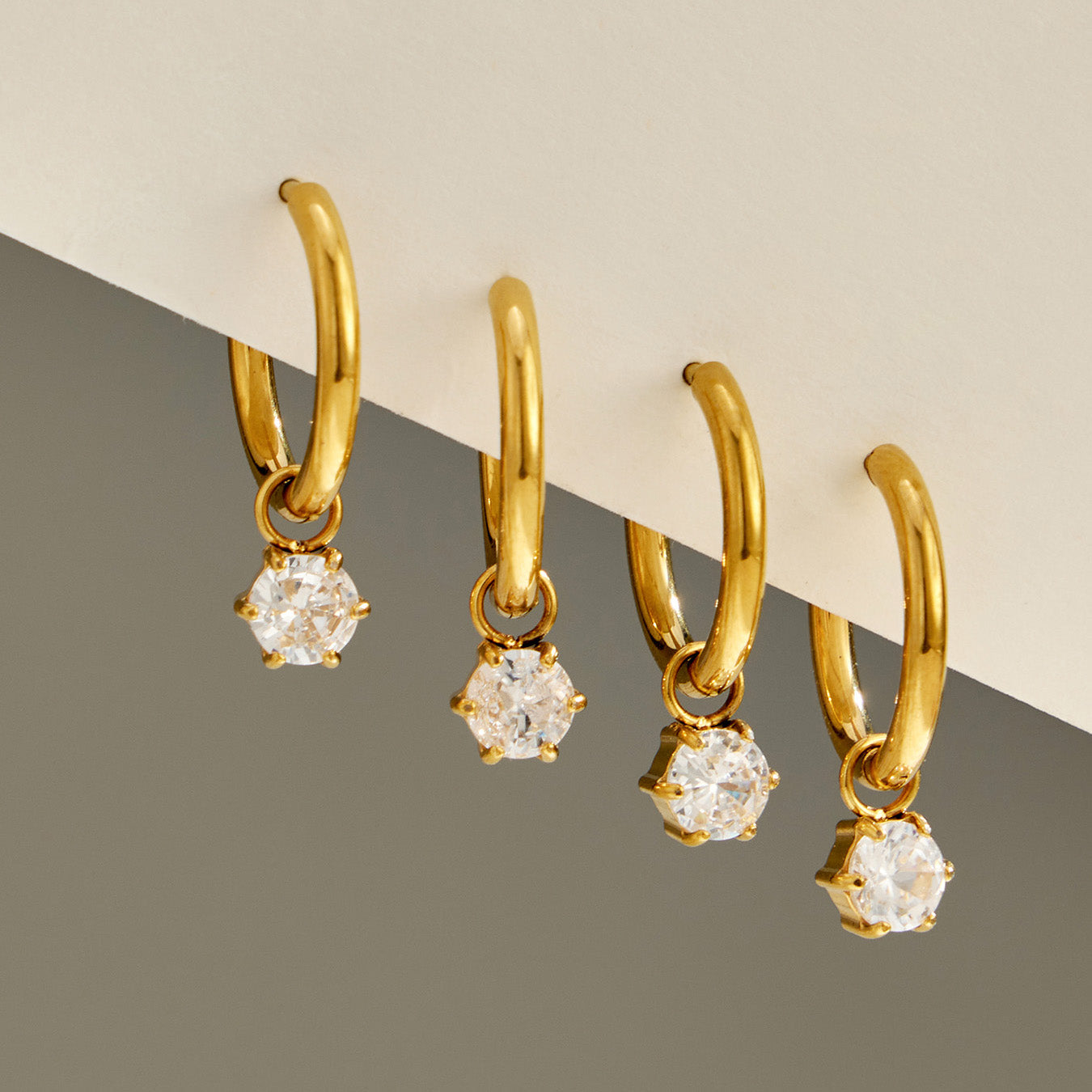 Shiny 18K PVD gold finish earrings for everyday wear