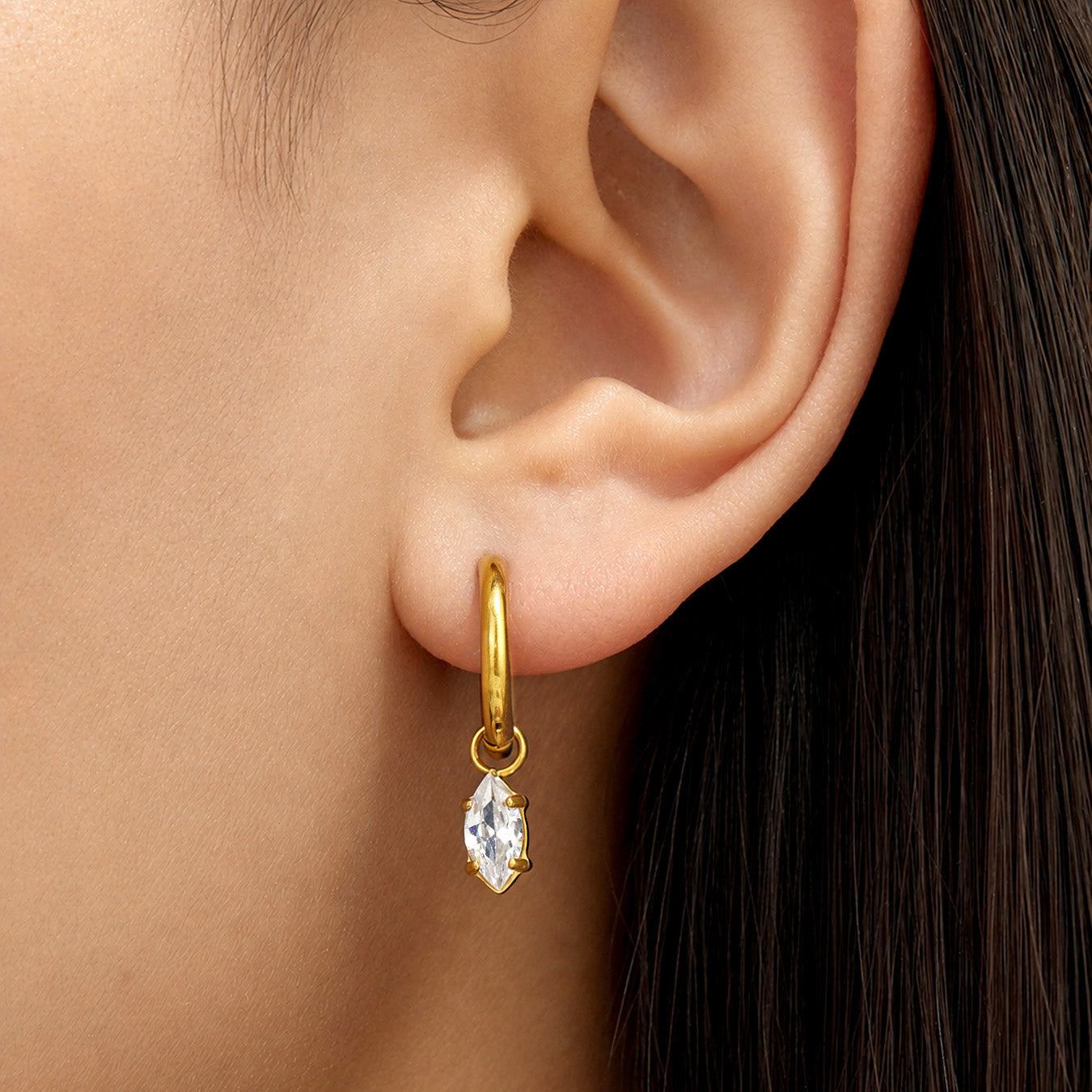 316L Stainless Steel 18K PVD Gold Heart Zircon Pendant Earrings made with 316L stainless steel and 18K PVD gold finish for wholesale jewelry buyers - image 31
