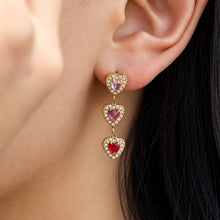 Beautiful red heart zircon earring