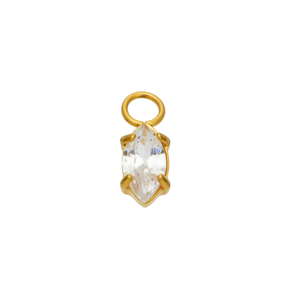 316L Stainless Steel 18K PVD Gold Heart Zircon Pendant Earrings made with 316L stainless steel and 18K PVD gold finish for wholesale jewelry buyers - image 5