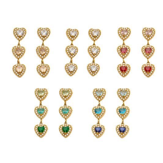 316L Stainless Steel 18K PVD Gold Heart Zircon Earrings made with 316L stainless steel and 18K PVD gold finish for wholesale jewelry buyers - image 6