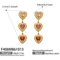 Red Heart Zircon in Gold / Earrings