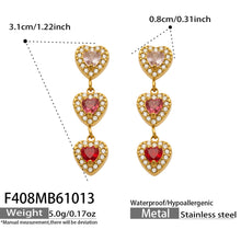 316L Stainless Steel 18K PVD Gold Heart Zircon Earrings made with 316L stainless steel and 18K PVD gold finish for wholesale jewelry buyers - image 8