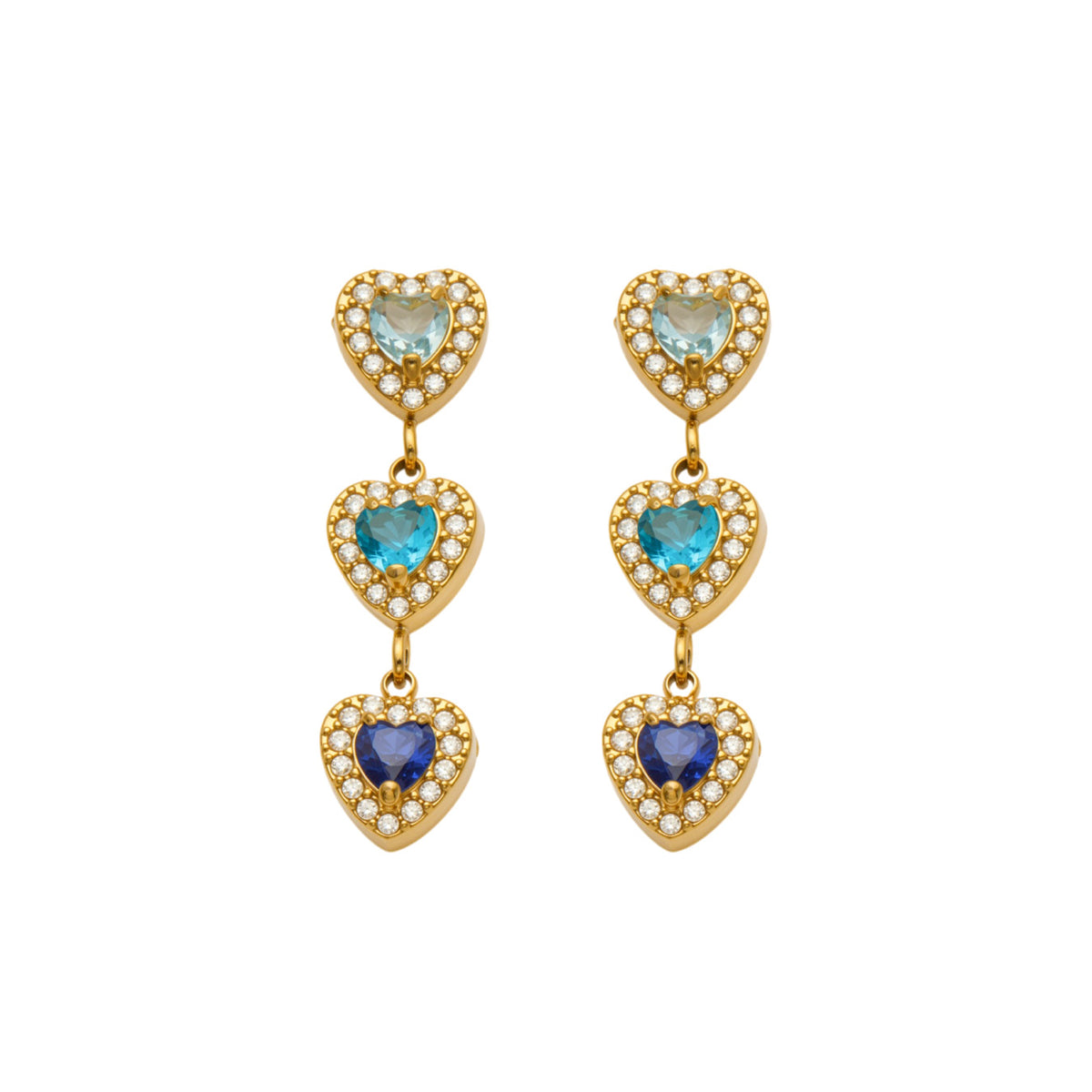 316L Stainless Steel 18K PVD Gold Heart Zircon Earrings made with 316L stainless steel and 18K PVD gold finish for wholesale jewelry buyers - image 9