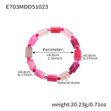 316L Stainless Steel High-End Gradient Natural Stone Multi-Color Stretch Bracelet - Image 4