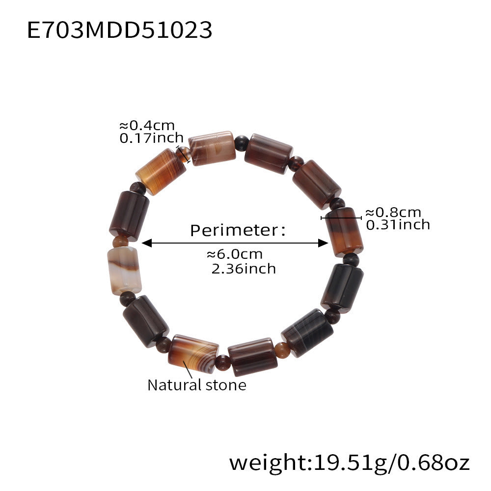 316L Stainless Steel High-End Gradient Natural Stone Multi-Color Stretch Bracelet - Image 6