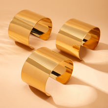 316L Stainless Steel High-Polish Wide Open Gold Bracelet - Image 1