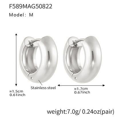 316L Stainless Steel Highly Polished 18K Gold Plated Hoop Huggie Earrings - Image 13