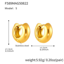316L stainless steel Mixed Metal Two-Tone Highly Polished Huggie Hoop Earrings product card view for wholesale earrings buyers