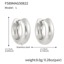 316L stainless steel Mixed Metal Two-Tone Highly Polished Huggie Hoop Earrings side detail view for wholesale earrings buyers
