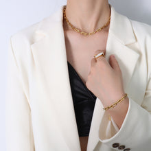 316L Stainless Steel 18K PVD Gold Hip-Hop Necklace and Bracelet Set made with 316L stainless steel and 18K PVD gold finish for wholesale jewelry buyers - image 3