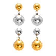 316L Stainless Steel Hollow Ball 18K Gold PVD Plated Earrings - Image 2