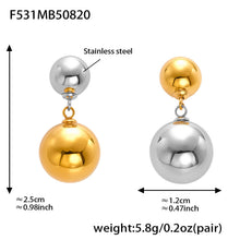 316L Stainless Steel Hollow Ball 18K Gold PVD Plated Earrings - Image 9