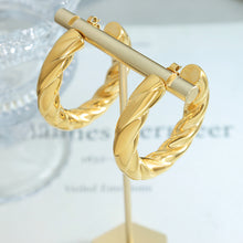 316L Stainless Steel Hollow C-Shape Twisted Hoop Earrings - Twisted Geometric Detail 10