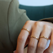 Close-up of Gold Plated Hollow Ring Design