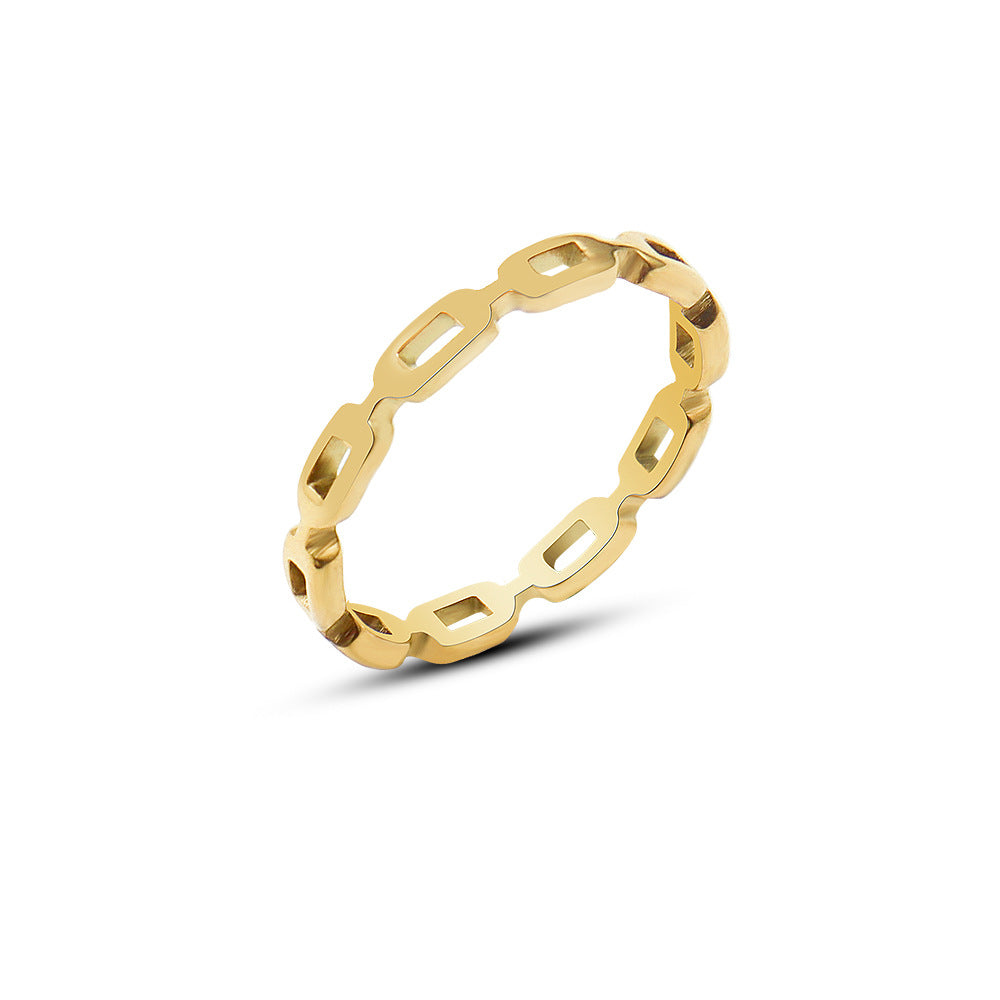 316L Stainless Steel 18K PVD Gold Hollow Ring made with 316L stainless steel and 18K PVD gold finish for wholesale jewelry buyers - image 3