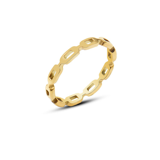 316L Stainless Steel 18K PVD Gold Hollow Ring made with 316L stainless steel and 18K PVD gold finish for wholesale jewelry buyers - image 3
