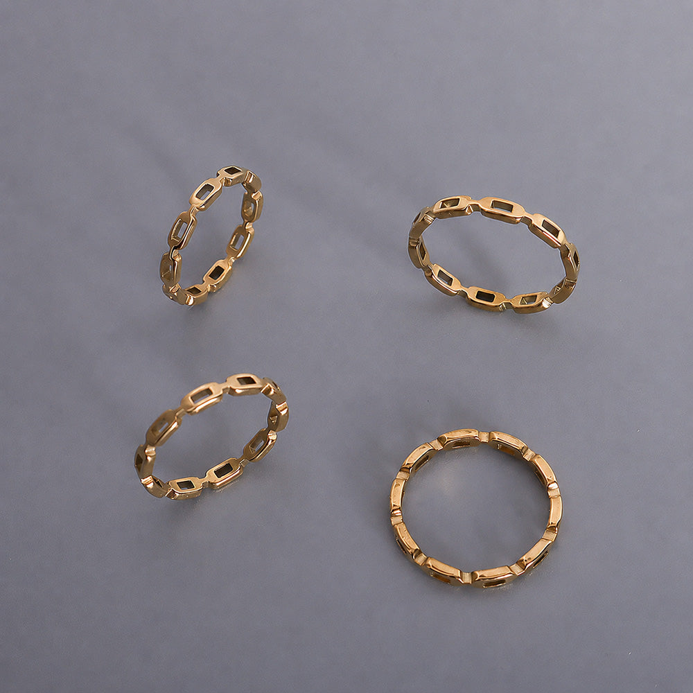 316L Stainless Steel 18K PVD Gold Hollow Ring made with 316L stainless steel and 18K PVD gold finish for wholesale jewelry buyers - image 5