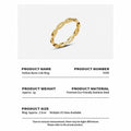 Gold‑Tone Knuckle Hollow‑Out / Size 5
