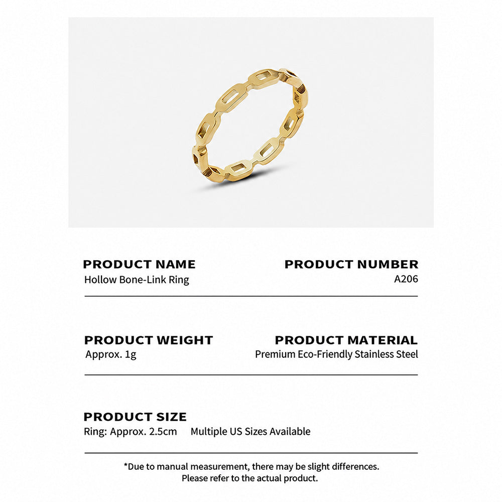 316L Stainless Steel 18K PVD Gold Hollow Ring made with 316L stainless steel and 18K PVD gold finish for wholesale jewelry buyers - image 6