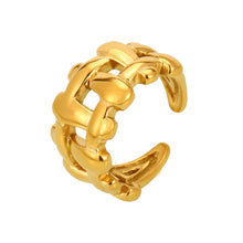 316L Stainless Steel 18K PVD Gold Hollow Weave Open Ring made with 316L stainless steel and 18K PVD gold finish for wholesale jewelry buyers - image 5