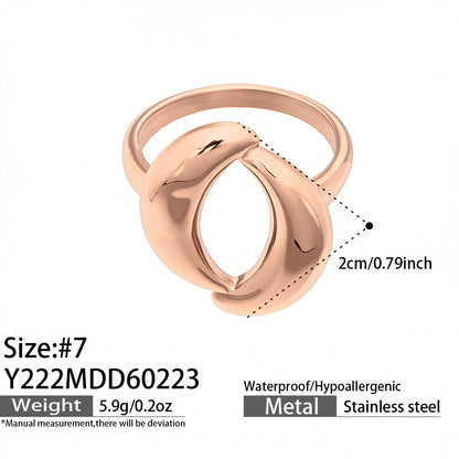 316L Stainless Steel Hypoallergenic Rings | Geometric Stackable Ring Set - Geometric Stackable Ring Set Minimalist Sensitive Skin Friendly - Detail 13