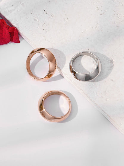 316L Stainless Steel Hypoallergenic Rings | Geometric Stackable Ring Set - Geometric Stackable Ring Set Minimalist Sensitive Skin Friendly - Detail 15