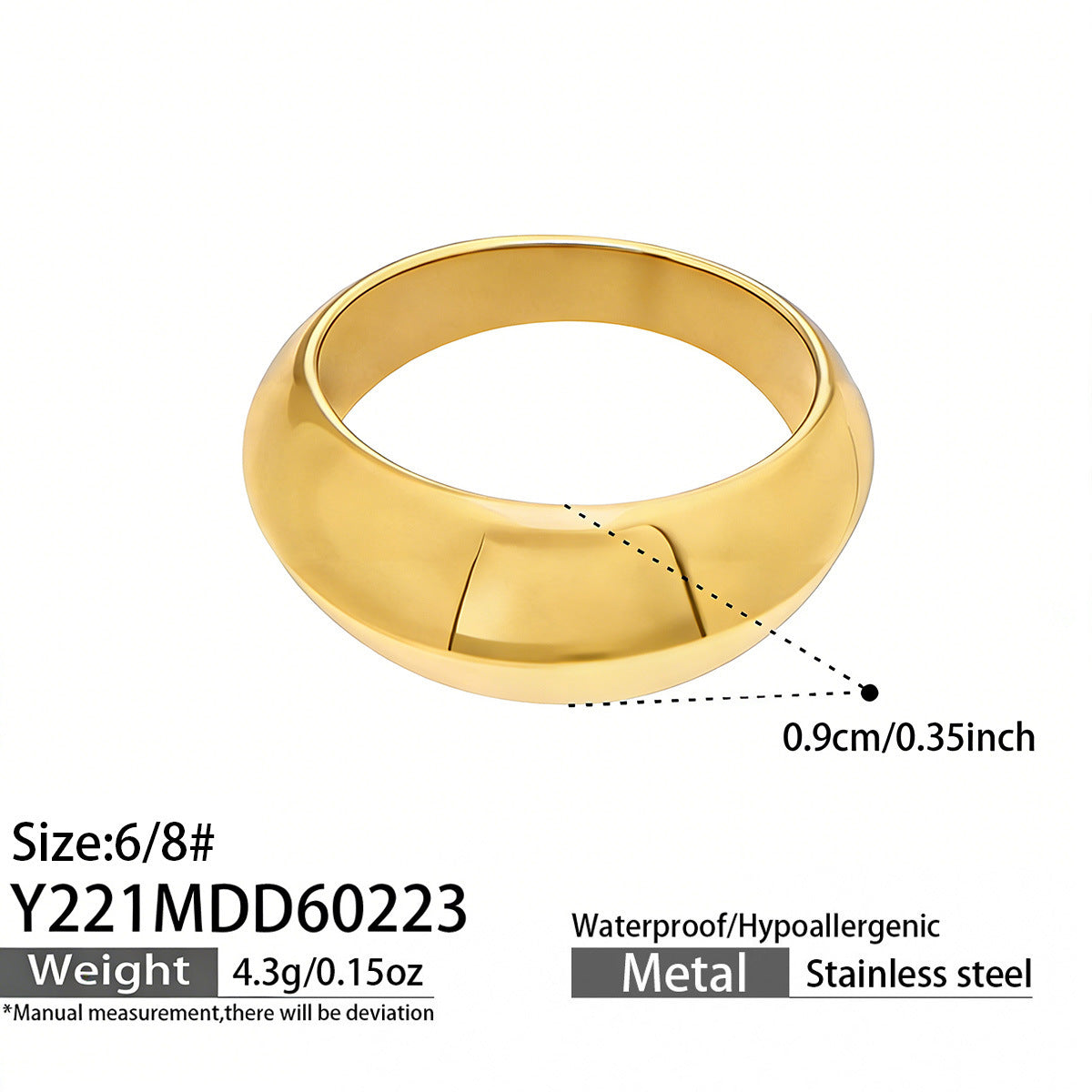 316L Stainless Steel Hypoallergenic Rings | Geometric Stackable Ring Set - Geometric Stackable Ring Set Minimalist Sensitive Skin Friendly - Detail 17