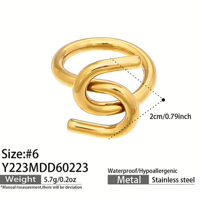 316L Stainless Steel Hypoallergenic Rings | Geometric Stackable Ring Set - Geometric Stackable Ring Set Minimalist Sensitive Skin Friendly - Detail 22