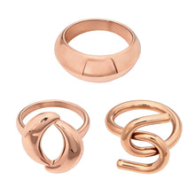 316L Stainless Steel Hypoallergenic Rings | Geometric Stackable Ring Set - Geometric Stackable Ring Set Minimalist Sensitive Skin Friendly - Detail 23