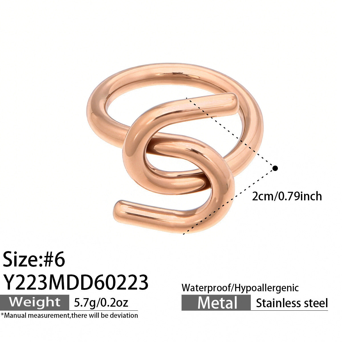 316L Stainless Steel Hypoallergenic Rings | Geometric Stackable Ring Set - Geometric Stackable Ring Set Minimalist Sensitive Skin Friendly - Detail 3