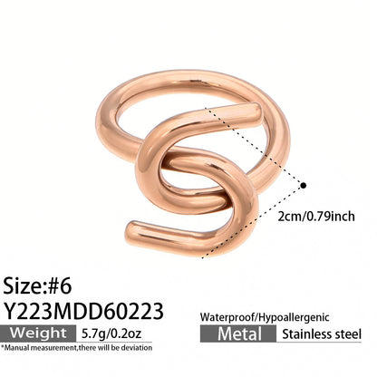 316L Stainless Steel Hypoallergenic Rings | Geometric Stackable Ring Set - Geometric Stackable Ring Set Minimalist Sensitive Skin Friendly - Detail 3