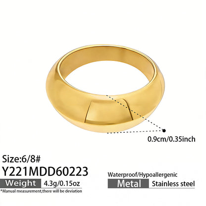 316L Stainless Steel Hypoallergenic Rings | Geometric Stackable Ring Set - Geometric Stackable Ring Set Minimalist Sensitive Skin Friendly - Detail 4