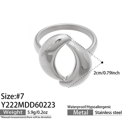 316L Stainless Steel Hypoallergenic Rings | Geometric Stackable Ring Set - Geometric Stackable Ring Set Minimalist Sensitive Skin Friendly - Detail 6