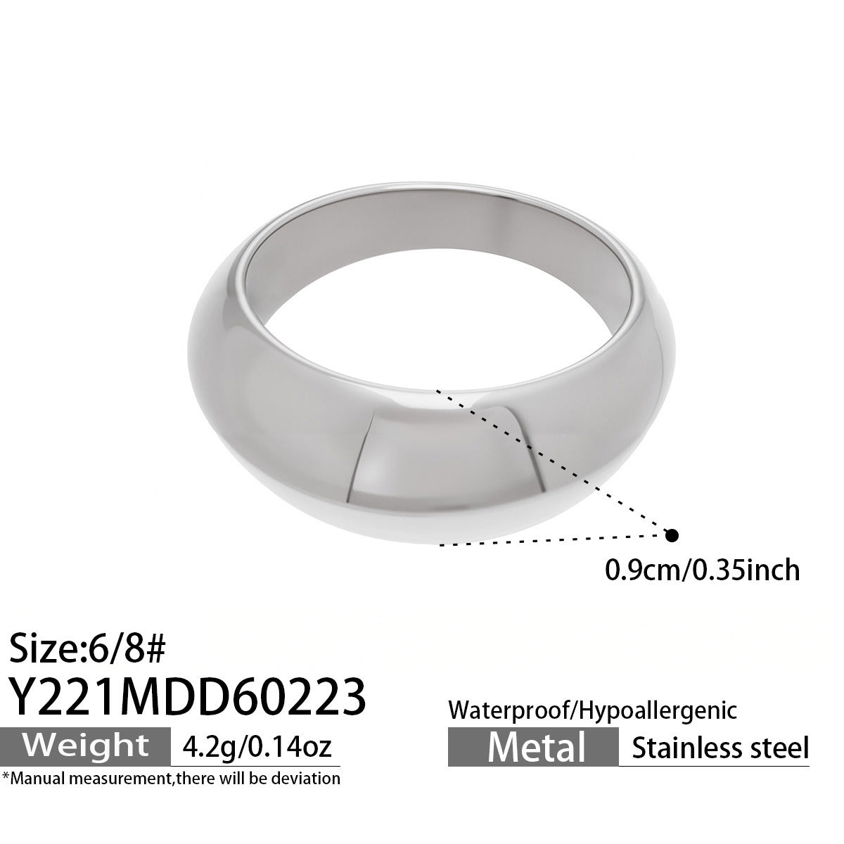 316L Stainless Steel Hypoallergenic Rings | Geometric Stackable Ring Set - Geometric Stackable Ring Set Minimalist Sensitive Skin Friendly - Detail 8