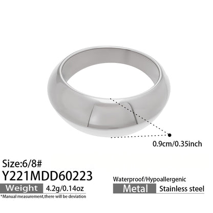 316L Stainless Steel Hypoallergenic Rings | Geometric Stackable Ring Set - Geometric Stackable Ring Set Minimalist Sensitive Skin Friendly - Detail 8