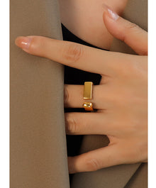 316L Stainless Steel Hypoallergenic Rings - Minimalist Geometric Open Ring - Minimalist Geometric Open Ring Gold Sensitive Skin Friendly - Detail 8