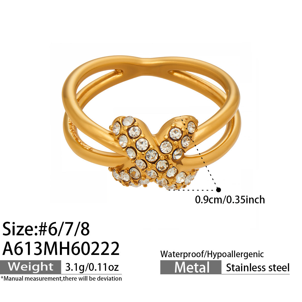 316L Stainless Steel Hypoallergenic Rings with Black & White Zircon V-Shape Stackable Design - Black Zircon, White Zircon, V-Shape, Stackable, Minimalist Sensitive Skin Friendly - Detail 11