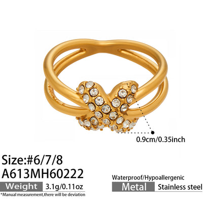 316L Stainless Steel Hypoallergenic Rings with Black & White Zircon V-Shape Stackable Design - Black Zircon, White Zircon, V-Shape, Stackable, Minimalist Sensitive Skin Friendly - Detail 11