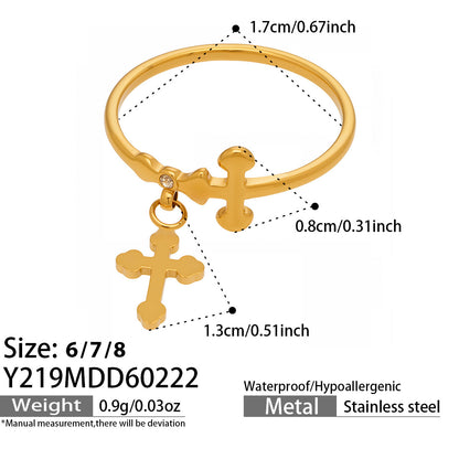 316L Stainless Steel Hypoallergenic Rings with Black & White Zircon V-Shape Stackable Design - Black Zircon, White Zircon, V-Shape, Stackable, Minimalist Sensitive Skin Friendly - Detail 14