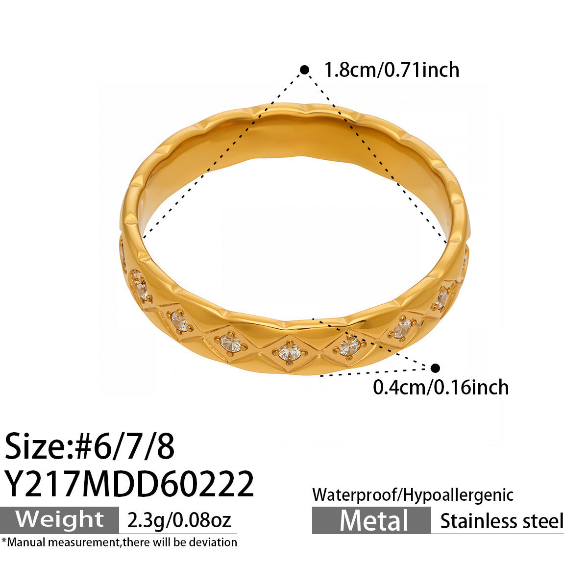 316L Stainless Steel Hypoallergenic Rings with Black & White Zircon V-Shape Stackable Design - Black Zircon, White Zircon, V-Shape, Stackable, Minimalist Sensitive Skin Friendly - Detail 20
