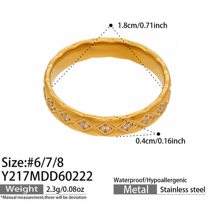 316L Stainless Steel Hypoallergenic Rings with Black & White Zircon V-Shape Stackable Design - Black Zircon, White Zircon, V-Shape, Stackable, Minimalist Sensitive Skin Friendly - Detail 20