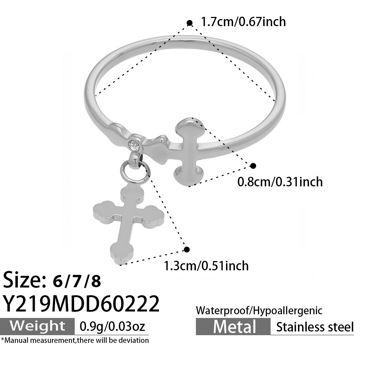 316L Stainless Steel Hypoallergenic Rings with Black & White Zircon V-Shape Stackable Design - Black Zircon, White Zircon, V-Shape, Stackable, Minimalist Sensitive Skin Friendly - Detail 21