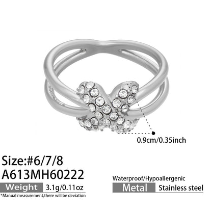 316L Stainless Steel Hypoallergenic Rings with Black & White Zircon V-Shape Stackable Design - Black Zircon, White Zircon, V-Shape, Stackable, Minimalist Sensitive Skin Friendly - Detail 24