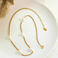 316L Stainless Steel Individual Flat Chain Freshwater Pearl Spliced Necklace - Image 3