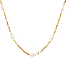 316L Stainless Steel Individual Flat Chain Freshwater Pearl Spliced Necklace - Image 6