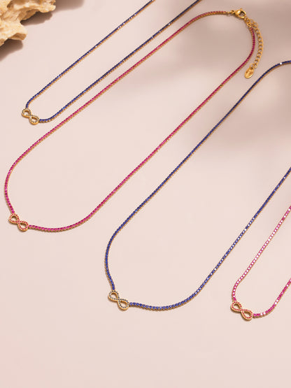 316L Stainless Steel Infinity Number 8 Zircon Jewelry Set - Image 1